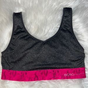 BCBGeneration Gray & Pink Sports Bra Size Medium